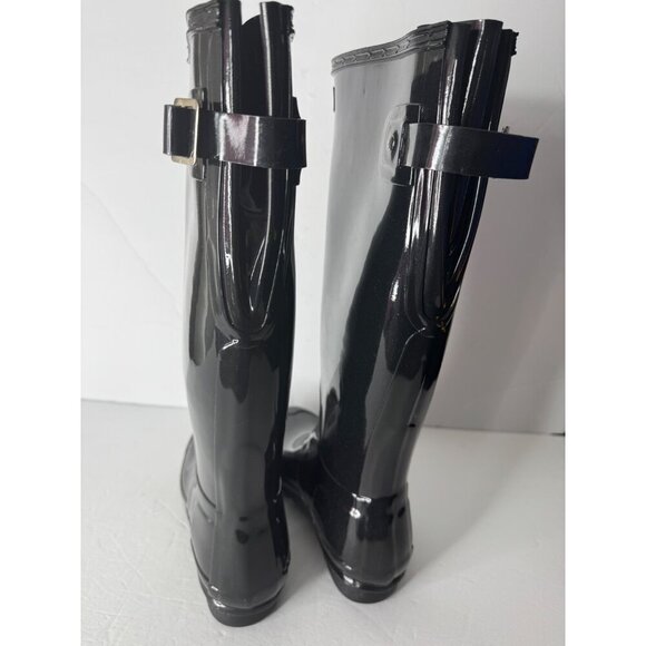 NEW Hunter Original Back Adjustable Gloss Rain Boots Black EU 36 US 5 UK 3 - Picture 6 of 8
